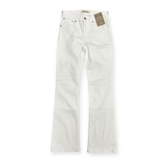 Madewell Mid Rise Kick Out Crop Jeans Pure White NI961 size 24 NWT - Picture 3 of 8